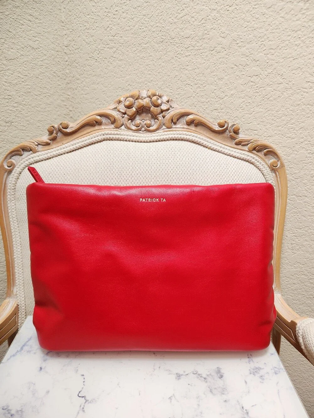 Patrick Ta Red Puffy Clutch